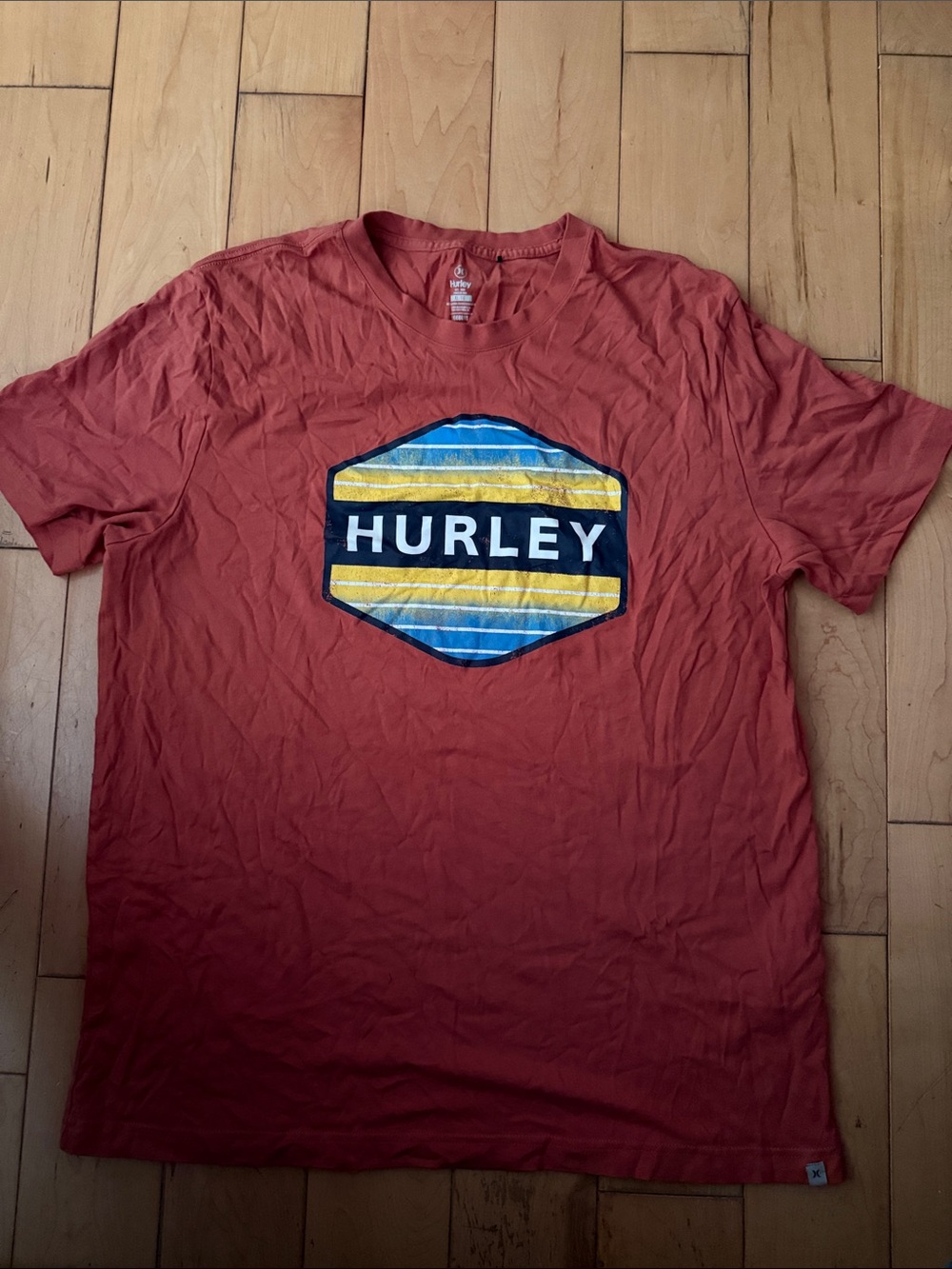 Hurley Men’s Short Sleeve Crew T-Shirt — Rust